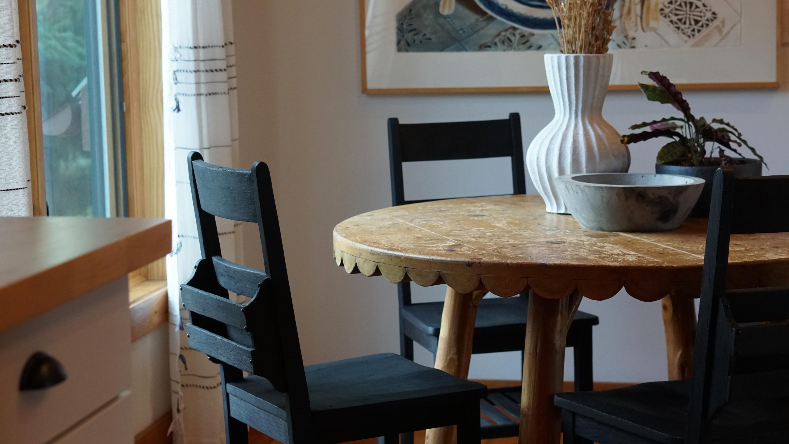 Blackened Yakisugi Black Chapel Chair in Oak by Seven Cedars Co Dining Chair For Sale