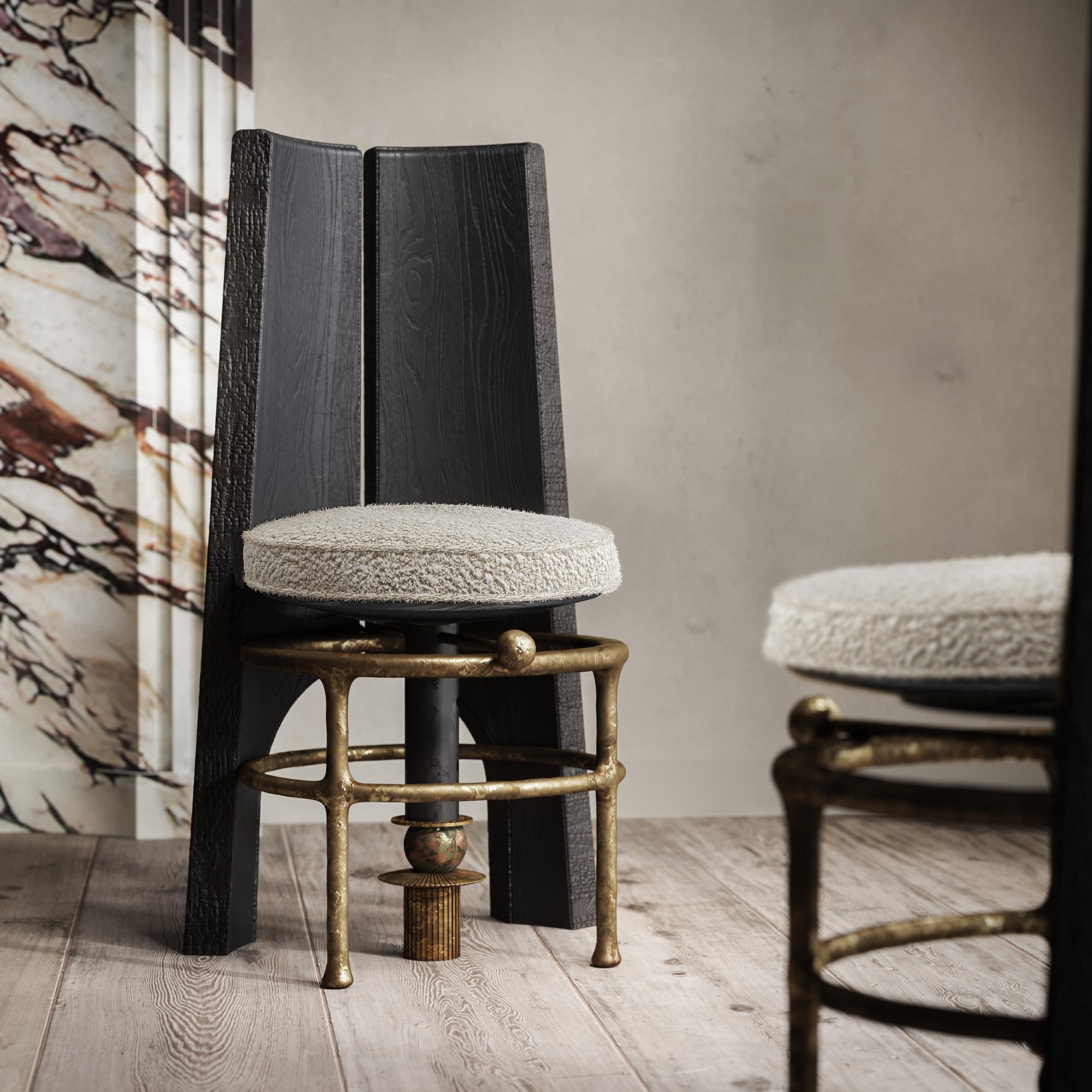 The Yakisugi Chair is one of MODU Studio’s most sculptural and iconic creations—an embodiment of craftsmanship, tradition, and contemporary form.

Each piece is meticulously hand-sculpted by skilled artisans. The chair’s backrest is shaped from