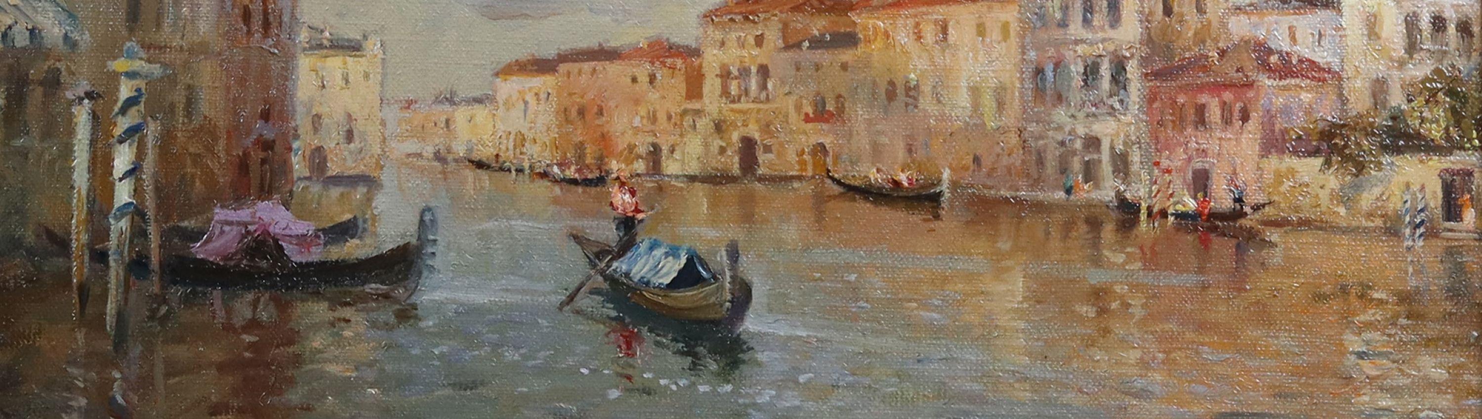 Yakov Besperstov
(1929-1989)
A Venetian Canal Scene
Oil on canvas: 13 x 18in. Frame: 18 x 23 in. Circa 1970’s
Yakov Tarasovich Besperstov was a Soviet painter who lived and did much of his work in the city known then as Leningrad, now Saint
