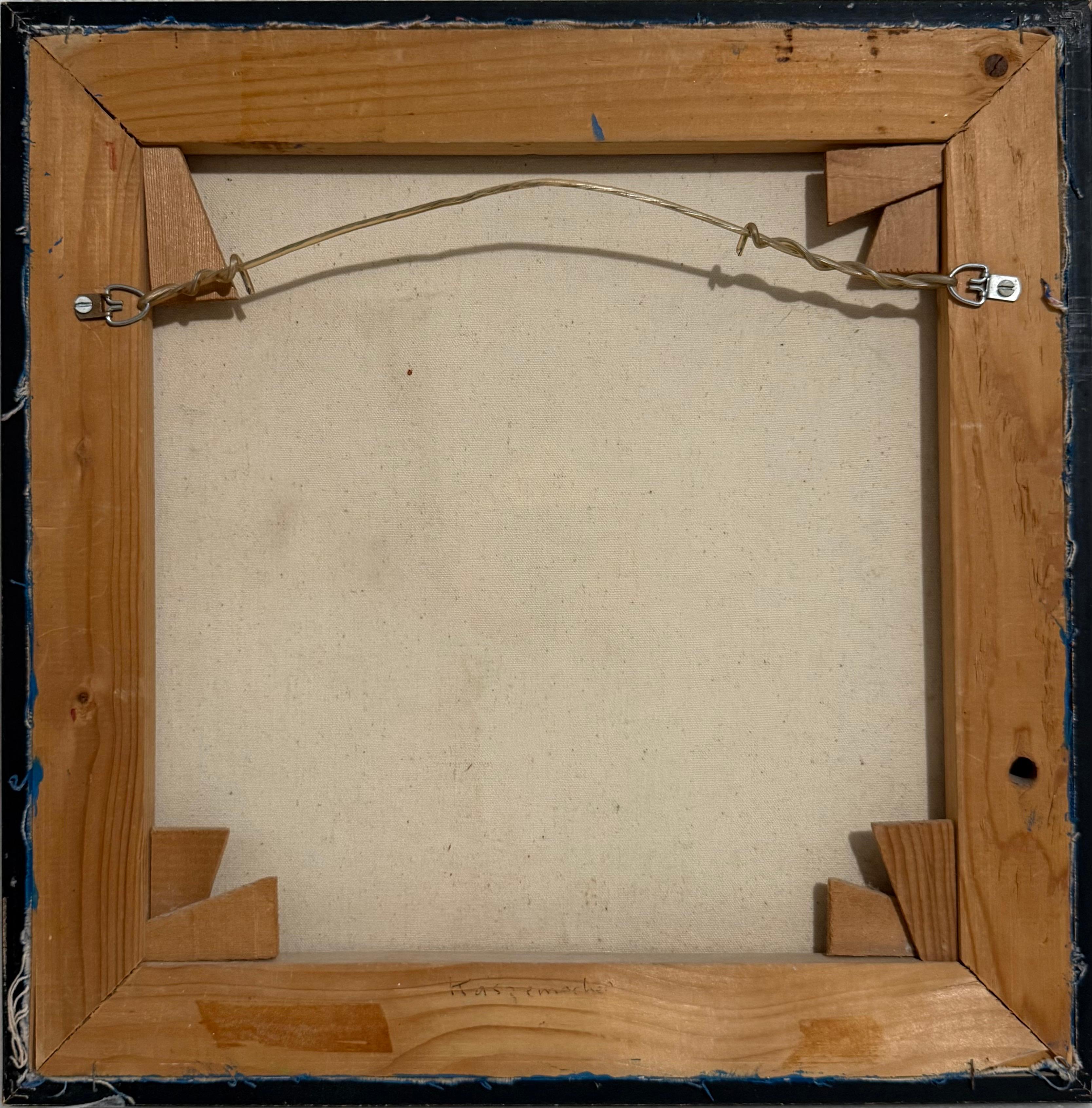 Op Art israélien Kabbala Mandala Peinture à l'huile abstraite Judaica Jacob Kaszemacher en vente 1