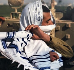 Israeli Soldier Praying Tallit Photogram Op Art Kabbala Photograph Judaica Photo