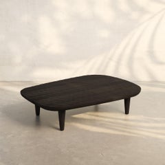 Yala Coffee Table in Blackened Teak Hand Carved Form and Texture, In Stock