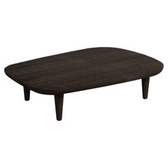 Yala Coffee Table in Blackened Teak Hand Carved Form and Texture, In Stock