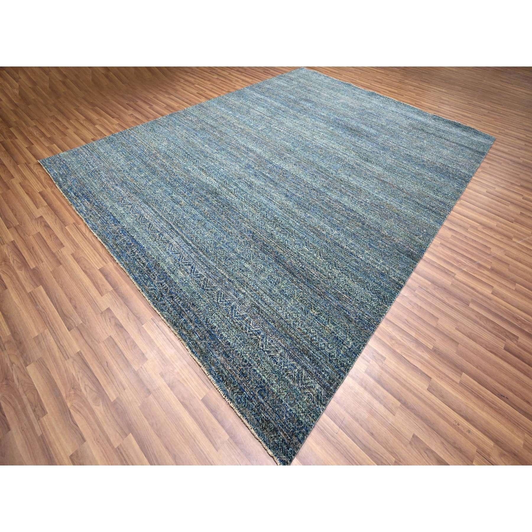 Moderne Tapis oriental Kohinoor Herat bleu Yale à motif répétitif noué à la main en vente