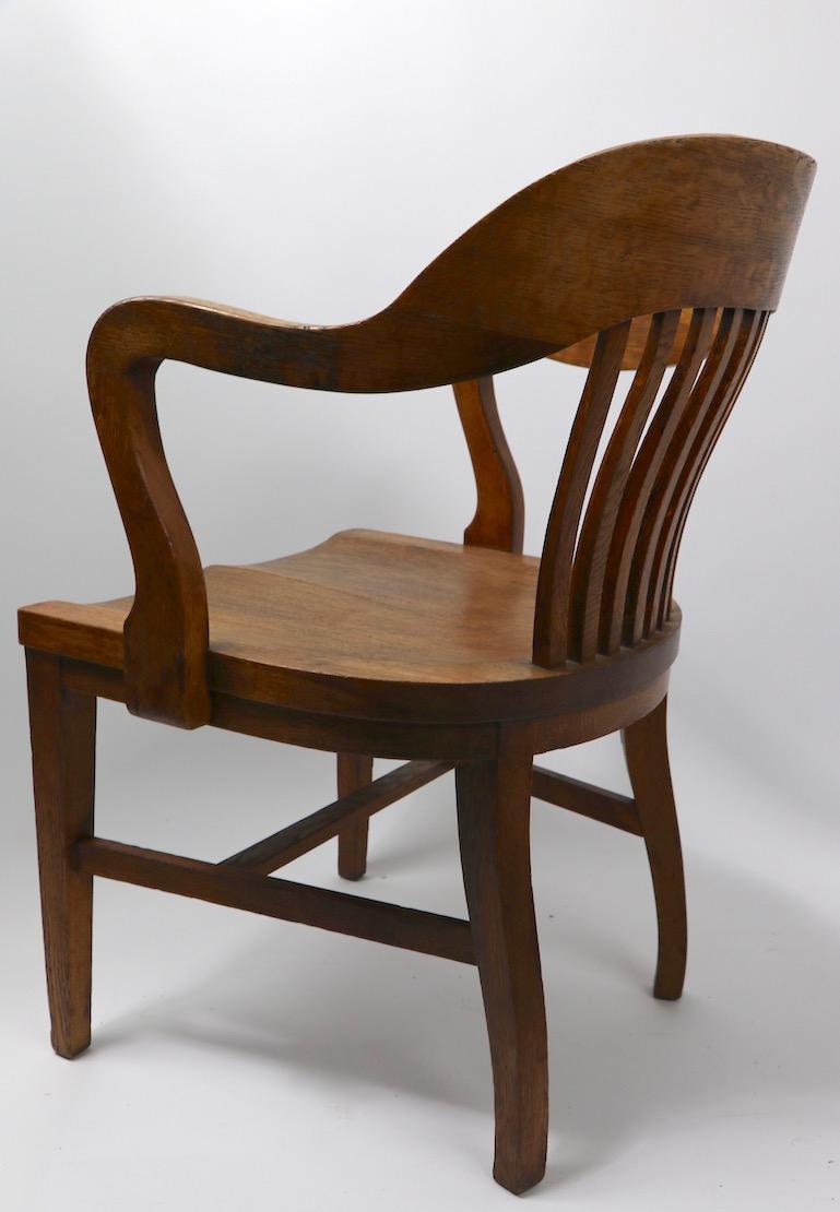 Yale Library Bank of England Oak Office Chair 2