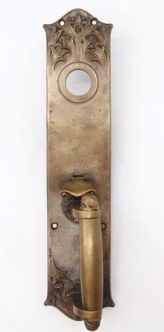 Yale & Towne "Cluny" Right Hand Bronze Door Pull  Antique - 14.8 In.