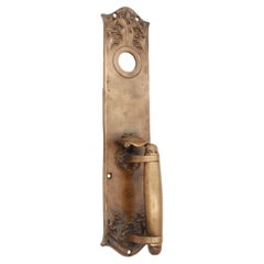 Yale & Towne "Cluny" Right Hand Bronze Door Pull  Antique - 14.8 In.