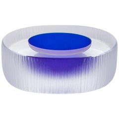 Yali Murano Hand Blown and Engraved Mignon Blue