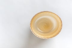 Yali Murano Hand Blown Filigrana Tall Vase Amber