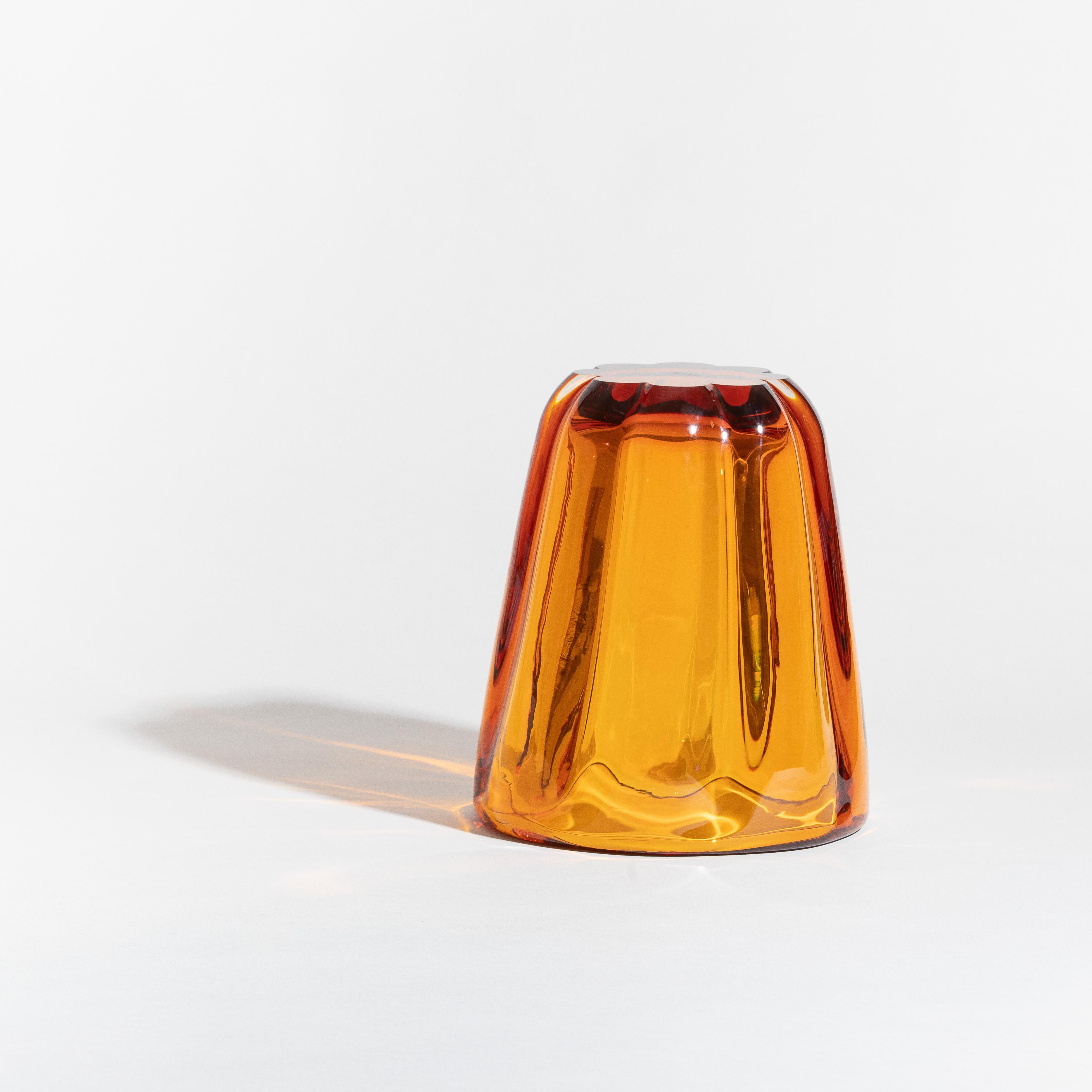 Yali Murano Hand Blown Fiori Conico Vase Amber (Italienisch)