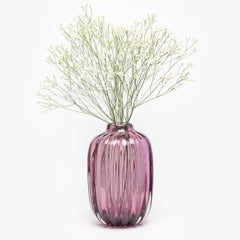 Yali Murano Hand Blown Fiori Jar Vase Rose-Amethyst