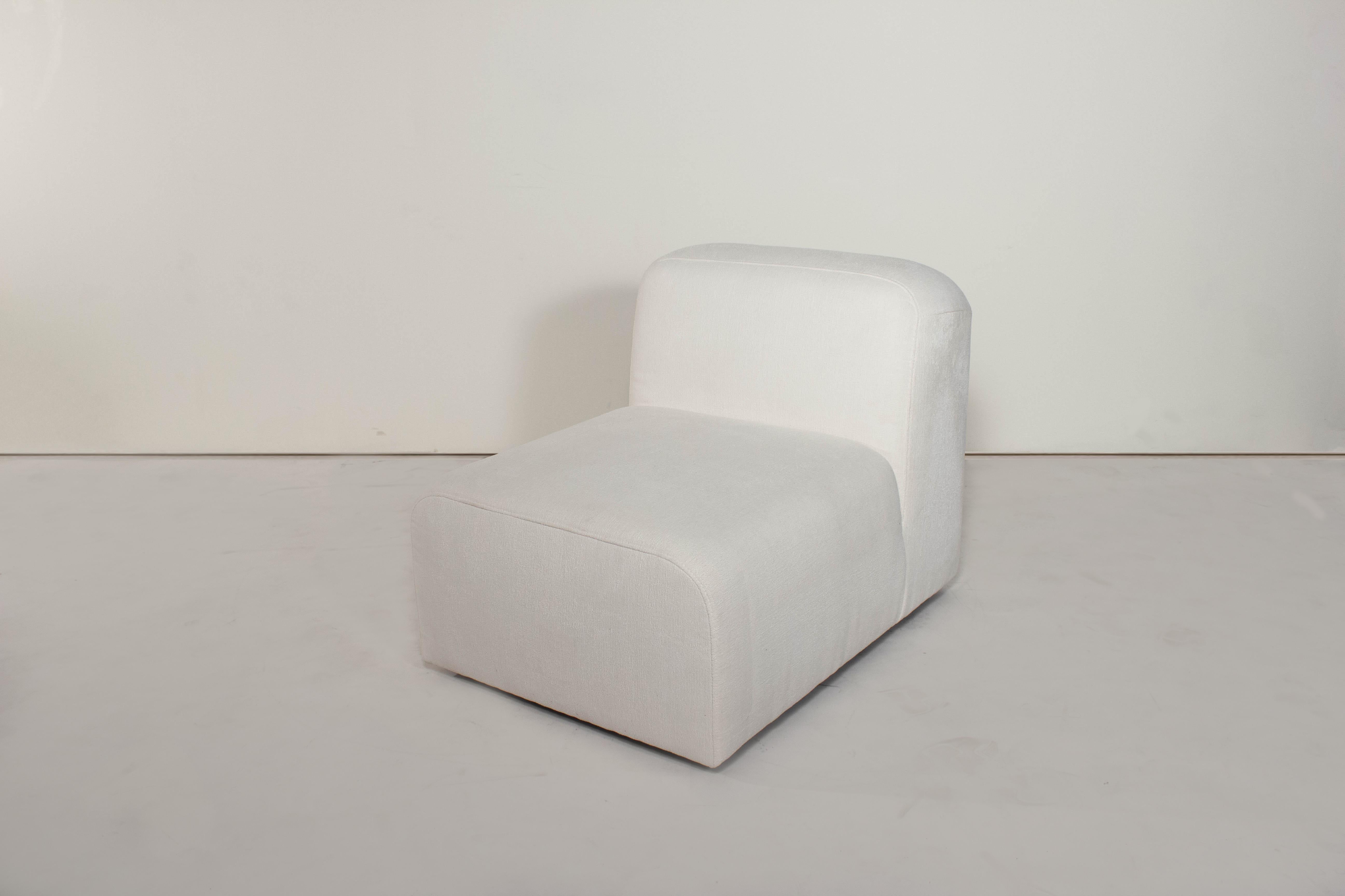 Chinese Yam Sofa by Sun at Six, Minimalist Sofa in Snow For Sale