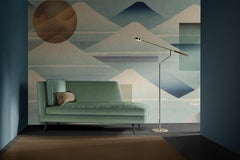 Yama no hi - custom mural wallpaper (blue green and orange)