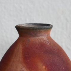 Yama Raku Pottery Vase, Full Copper Matte, Handmade Ceramic Home Decor