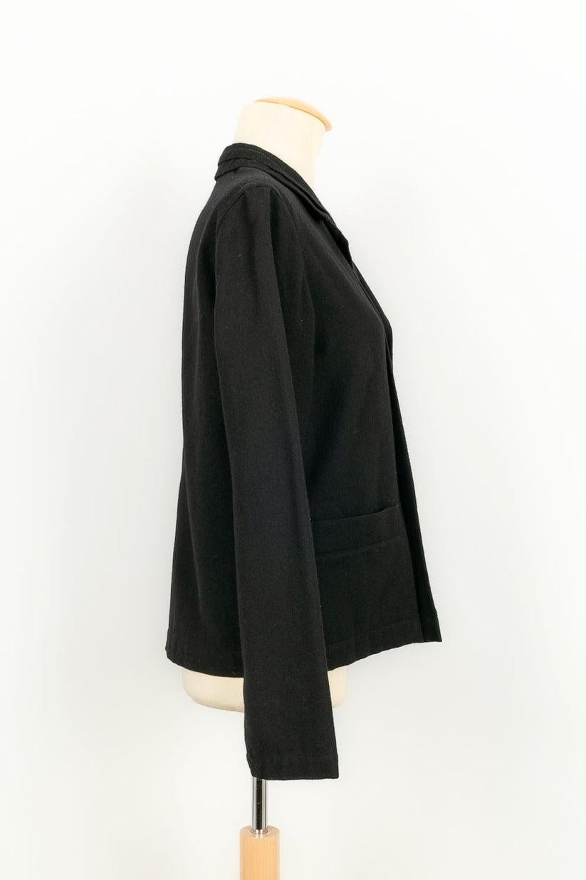 Yamamoto Top aus schwarzer Wolle im Zustand „Gut“ im Angebot in SAINT-OUEN-SUR-SEINE, FR