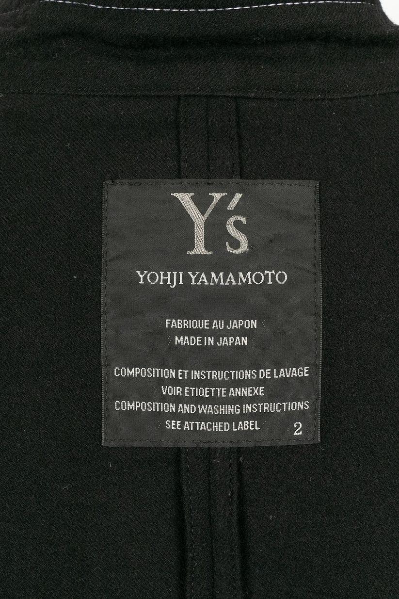 Yamamoto Top aus schwarzer Wolle im Angebot 4