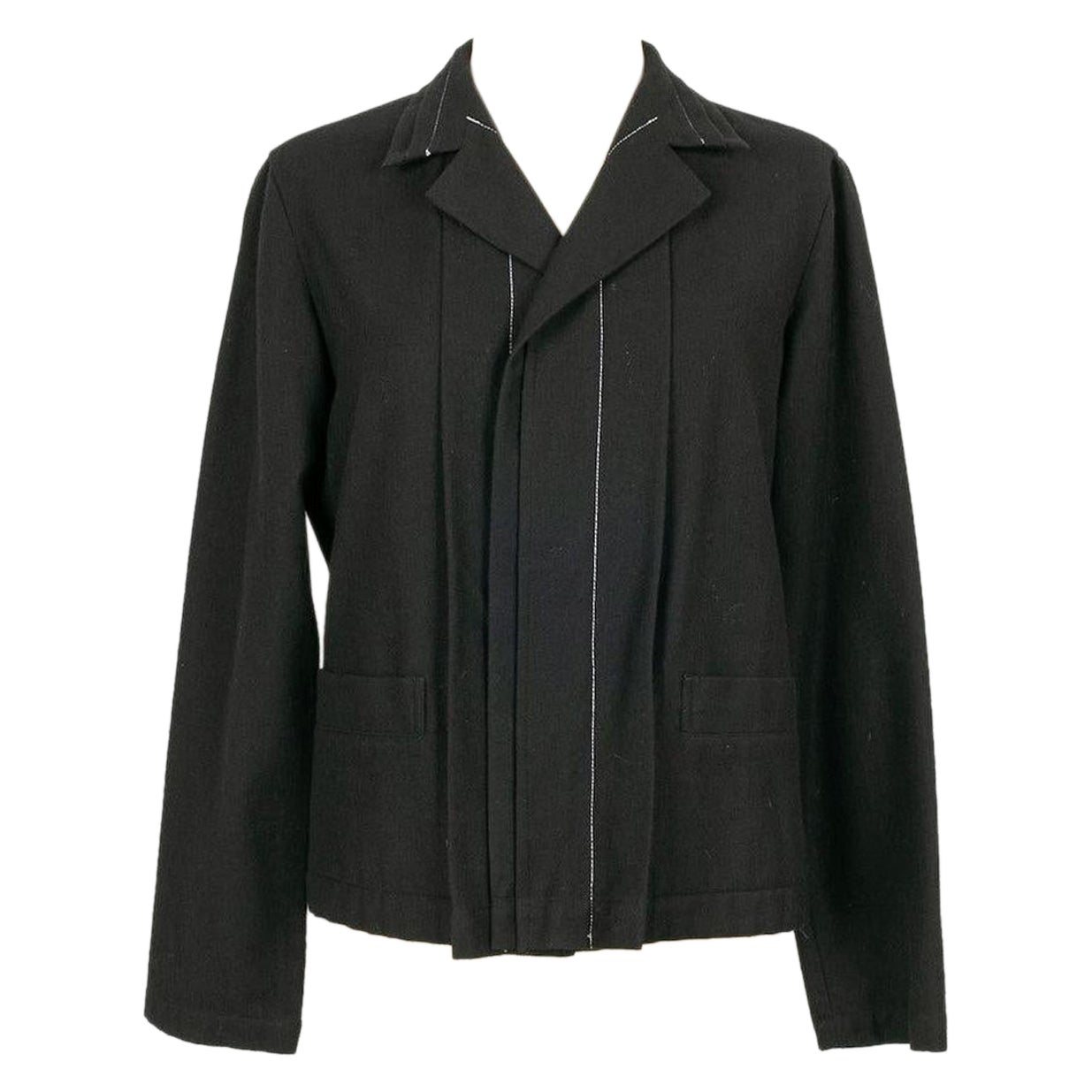 Yamamoto Black Wool Top en vente