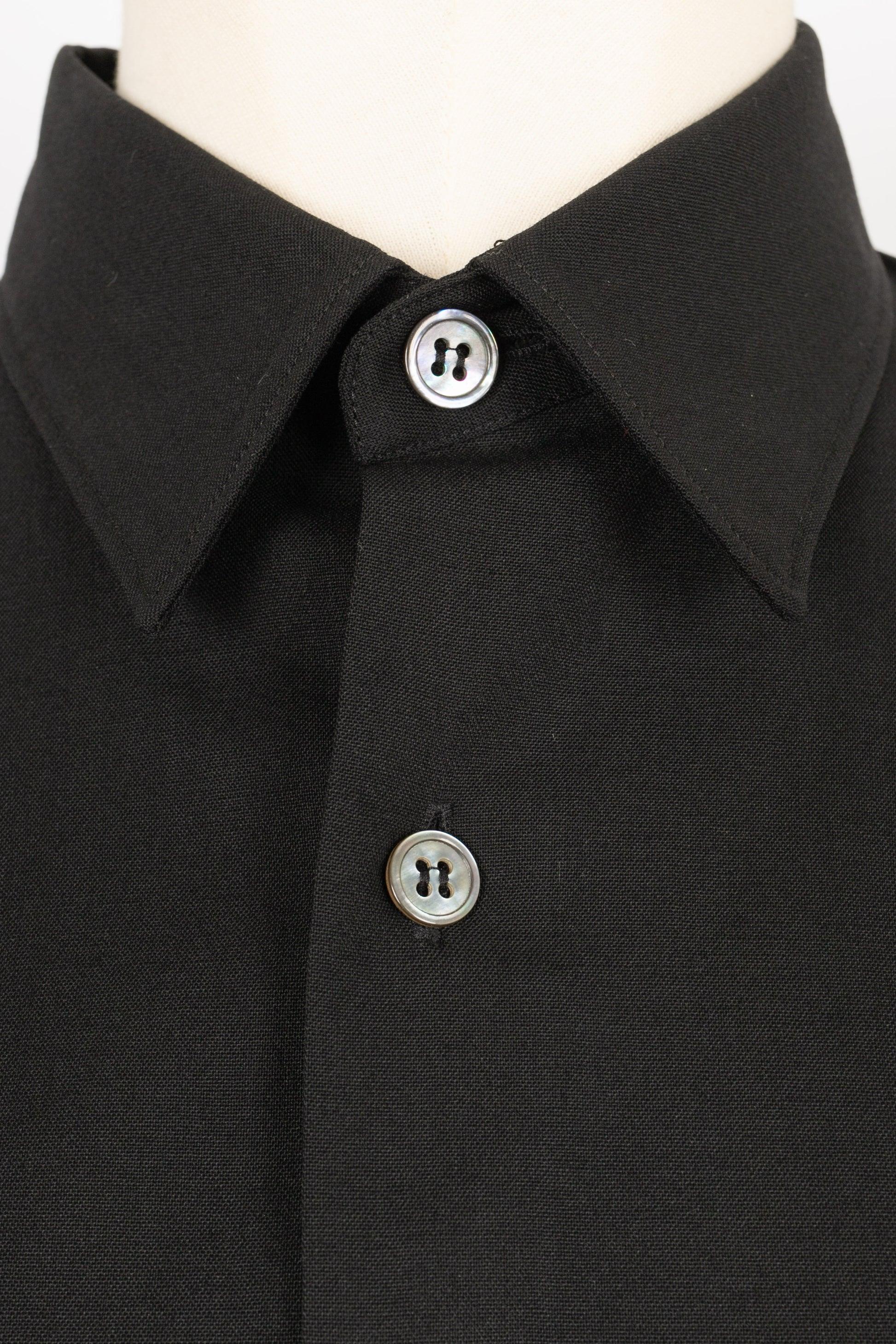 Yamamoto Schwarzes Hemd aus Wolle im Angebot 1
