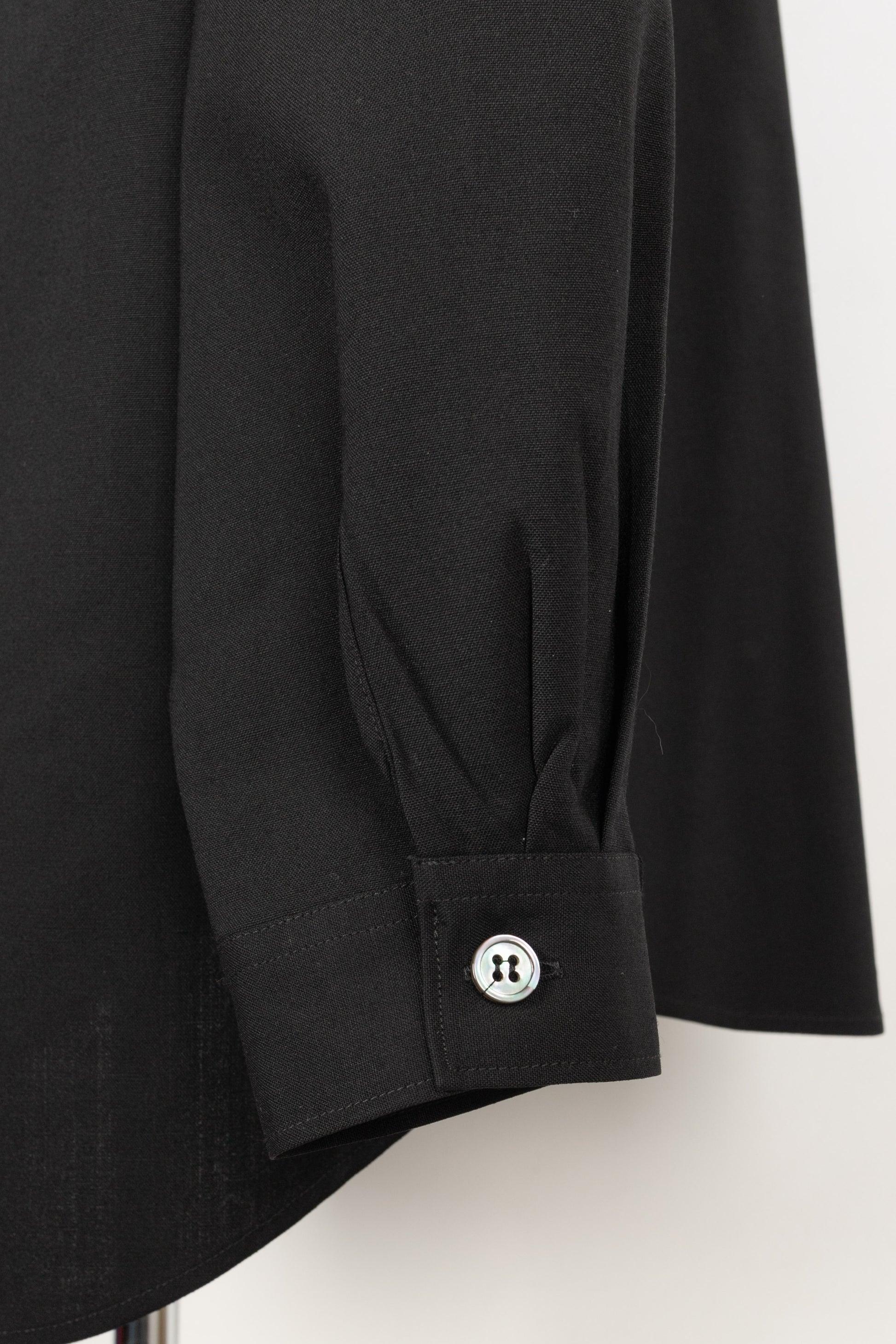 Yamamoto Schwarzes Hemd aus Wolle im Angebot 2
