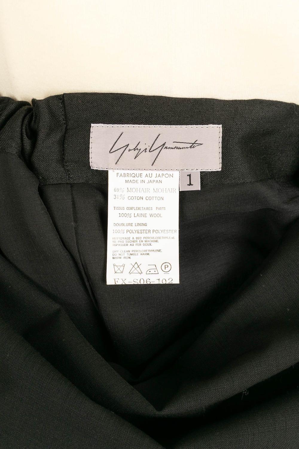 Yamamoto - Robe en coton et mohair non structurée en vente 4