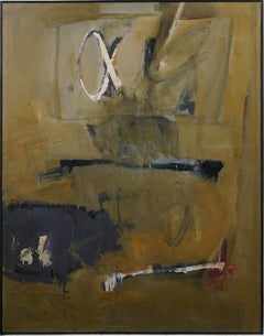 Antique Rare Japanese Abstract Expressionist Signed Large Framed Oil Painting