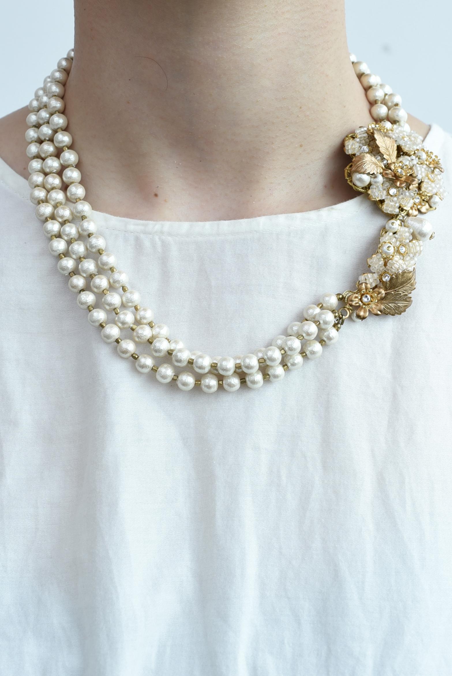 Collier bouquet yamasakura / bijoux vintage, perles vintage, collier en vente 5