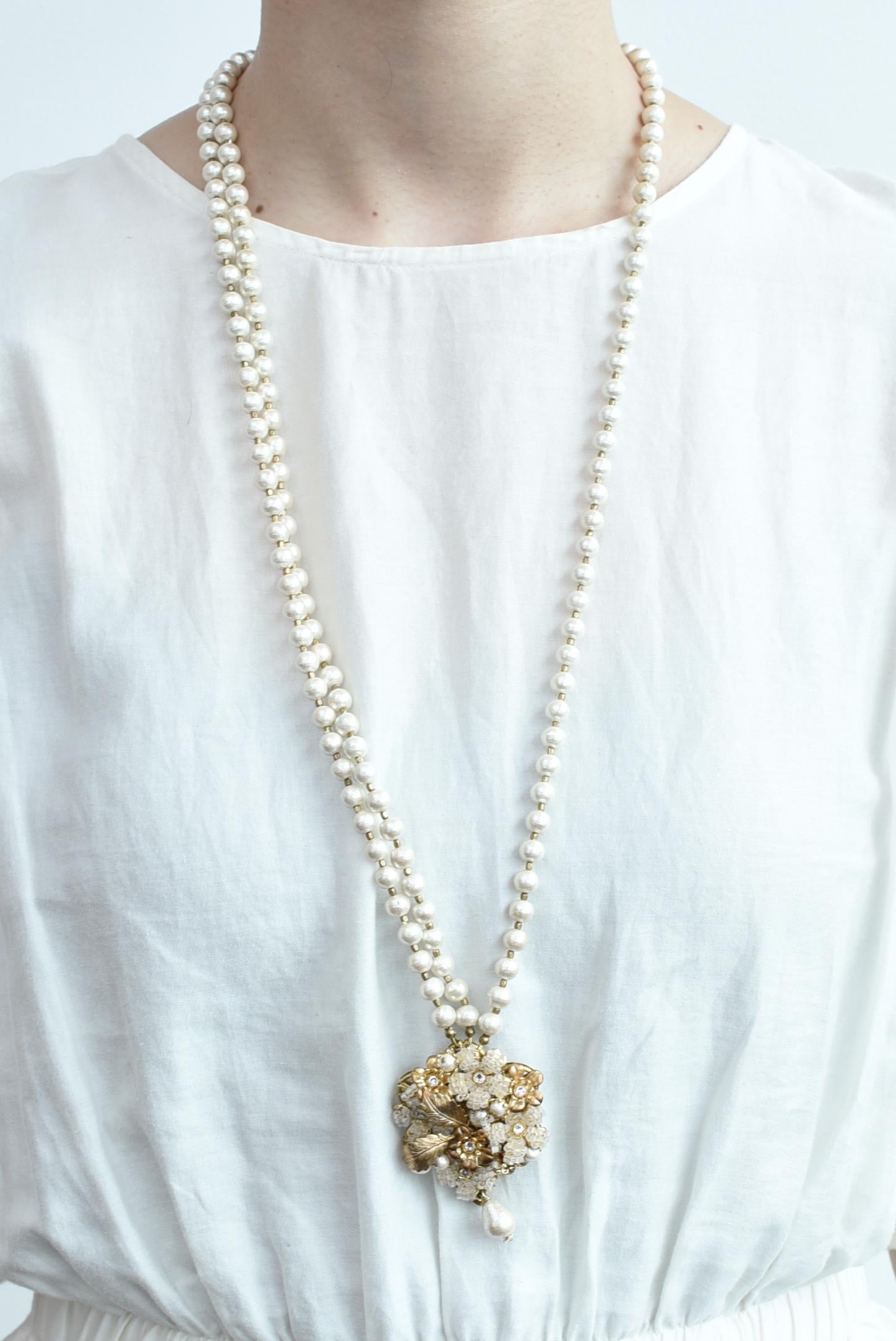 Collier bouquet yamasakura / bijoux vintage, perles vintage, collier en vente 7