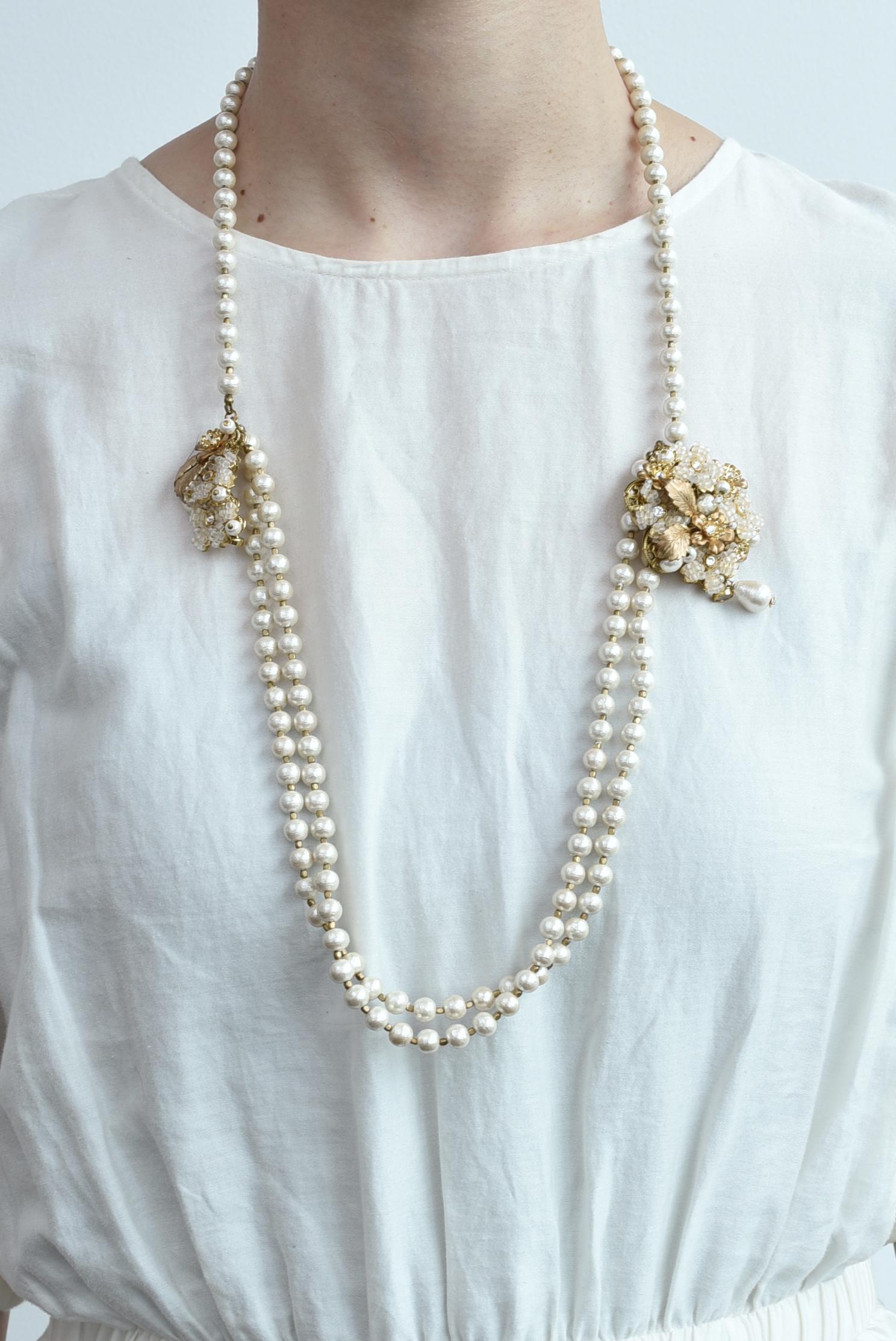 Collier bouquet yamasakura / bijoux vintage, perles vintage, collier en vente 8