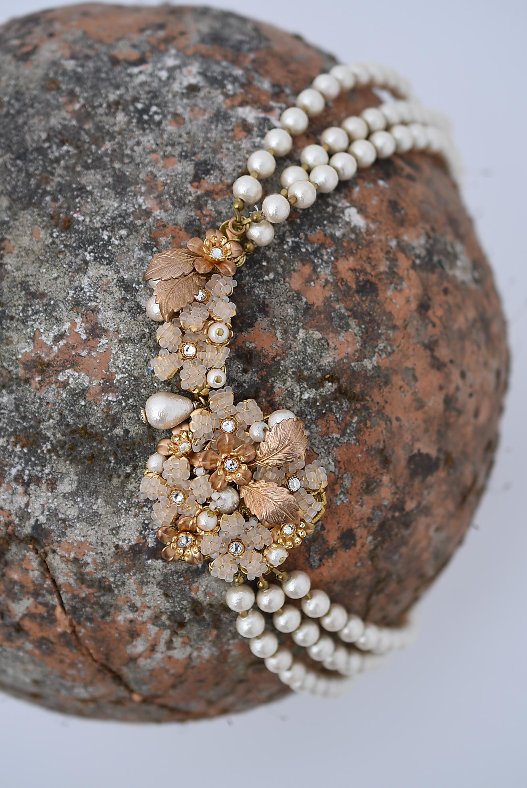Collier bouquet yamasakura / bijoux vintage, perles vintage, collier en vente 9
