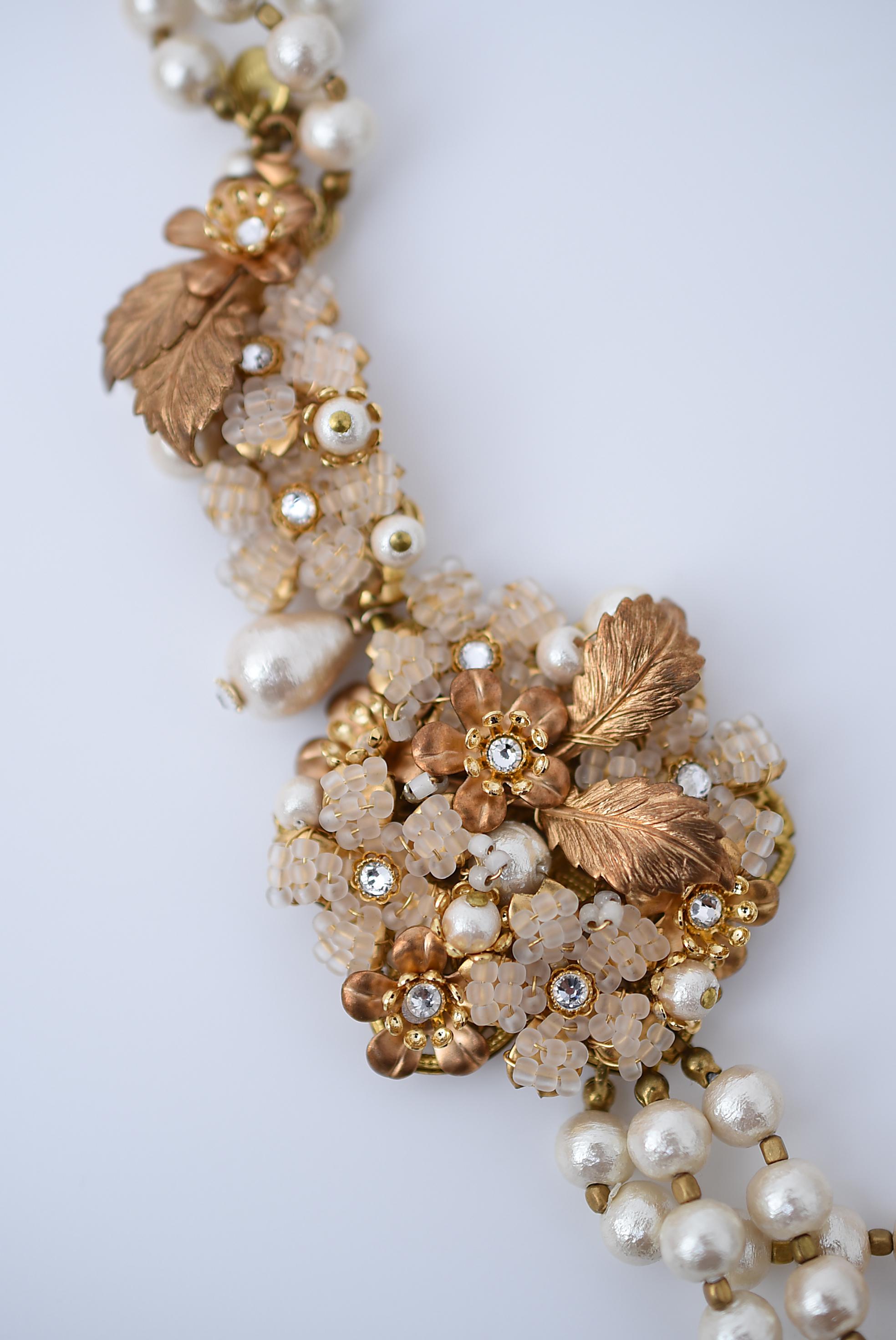 Collier bouquet yamasakura / bijoux vintage, perles vintage, collier en vente 2