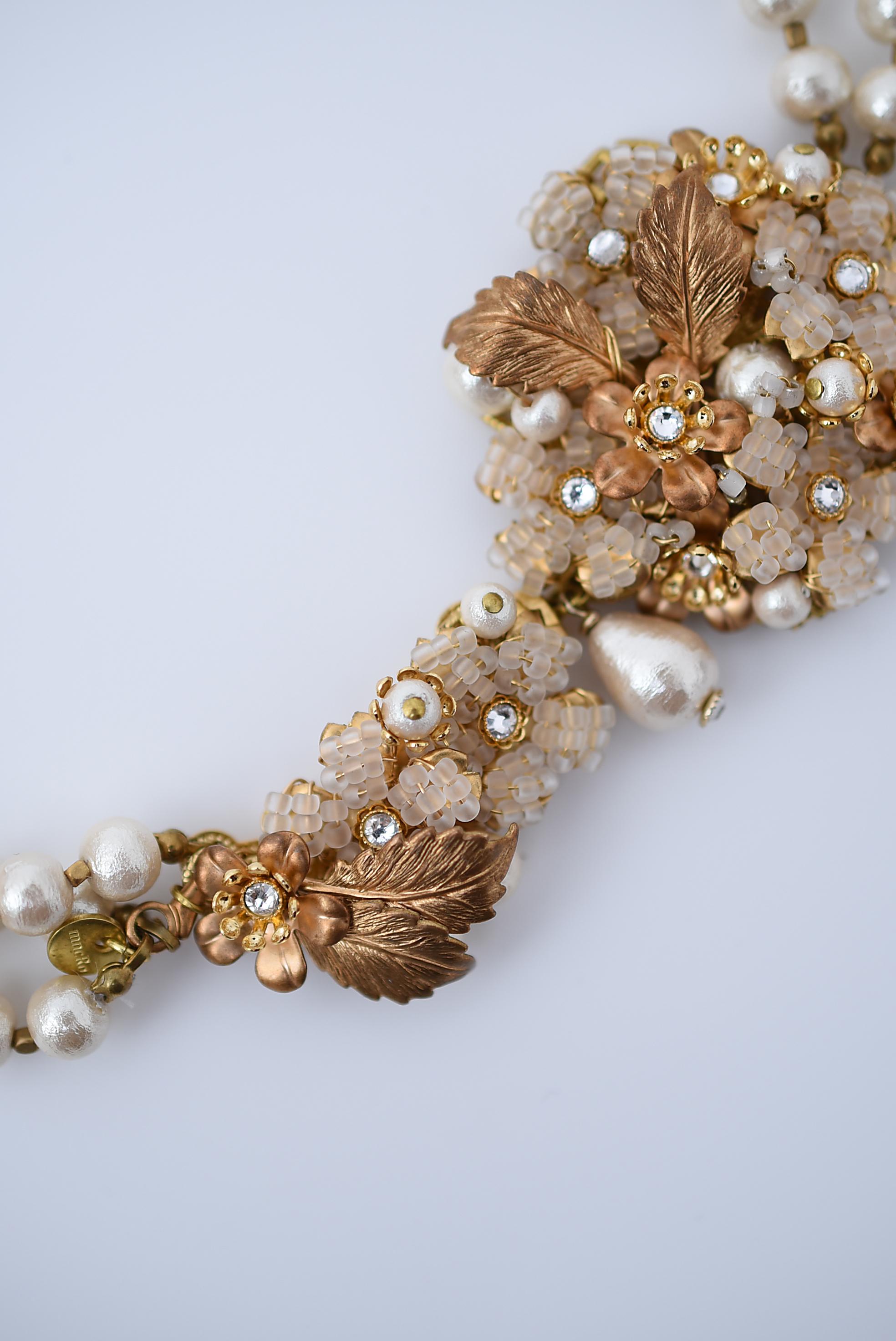 Collier bouquet yamasakura / bijoux vintage, perles vintage, collier en vente 3