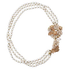yamasakura bouquet necklace / Used jewelry , vintage beads, vintage necklace