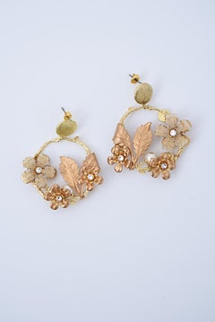 yamasakura ring earring / vintage jewelry , vintage beads, vintage earring