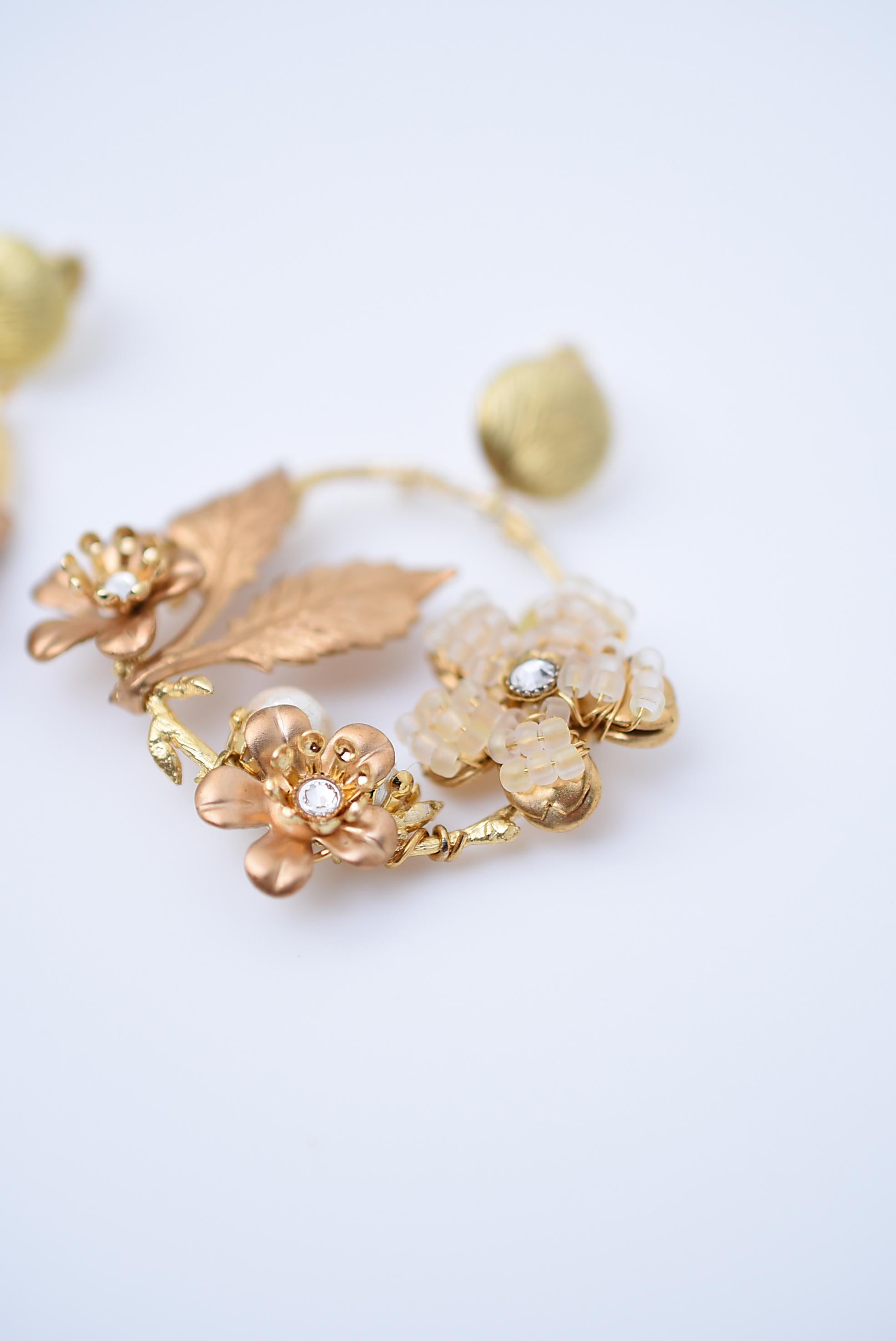 Artisan yamasakura ring earring / vintage jewelry , vintage beads, vintage earring For Sale