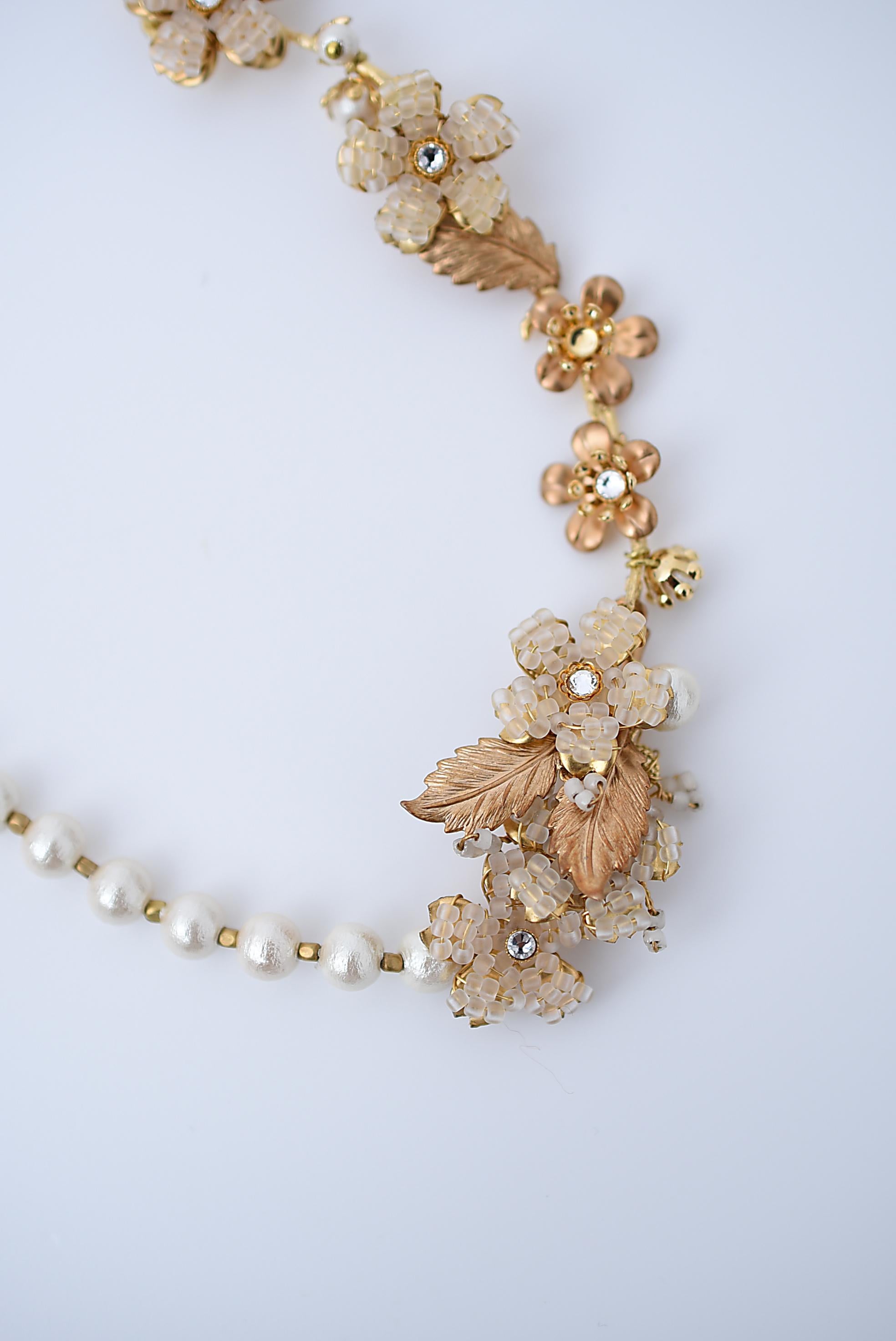 Collier court yamasakura / bijoux vintage, perles vintage, collier vintage en vente 2