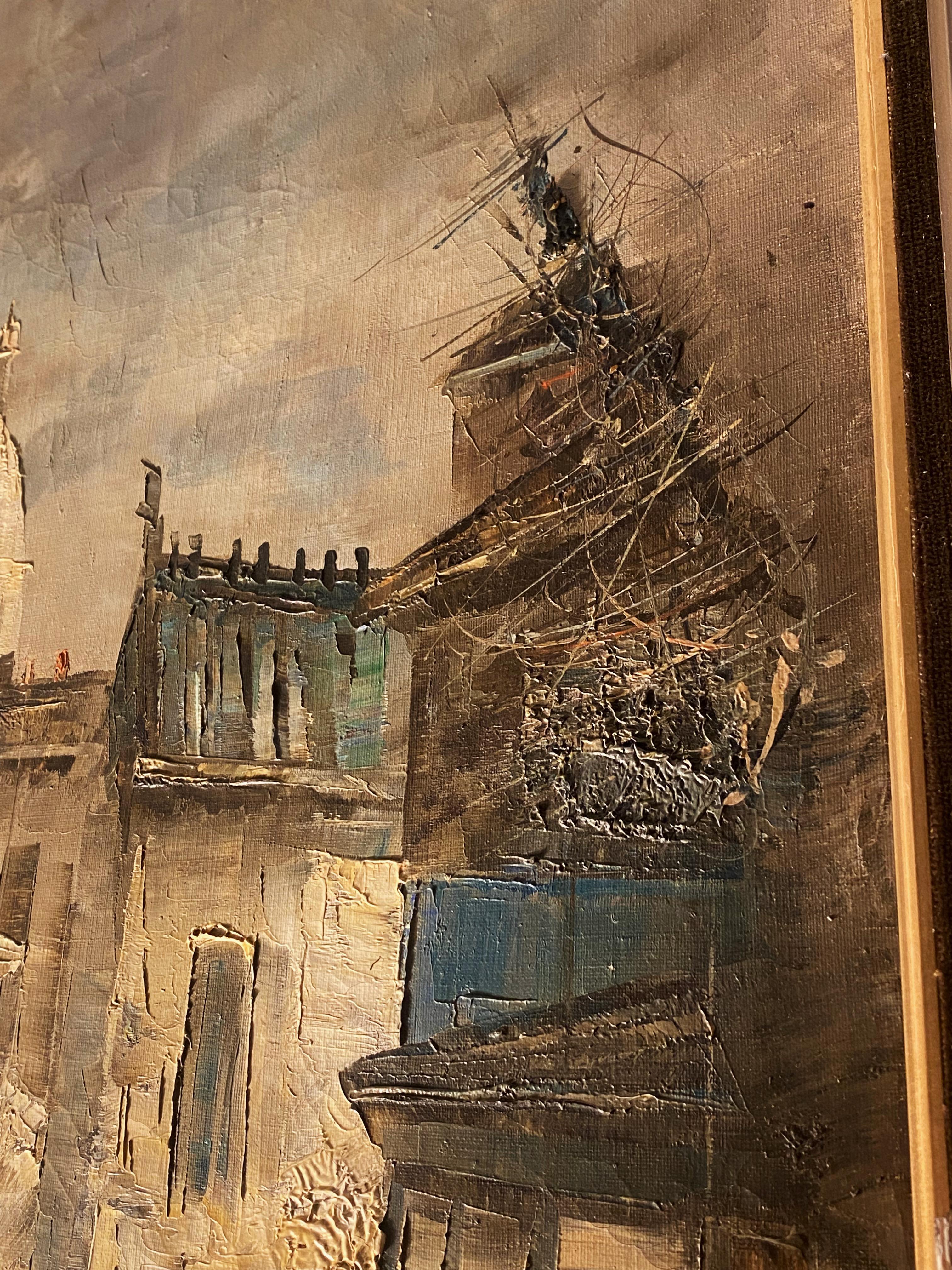 Yamazaki Osamu (Japonais) Paris 1941 Basilique du Sacré-Cœur Huile sur toile Excellent état - En vente à MELBOURNE, AU