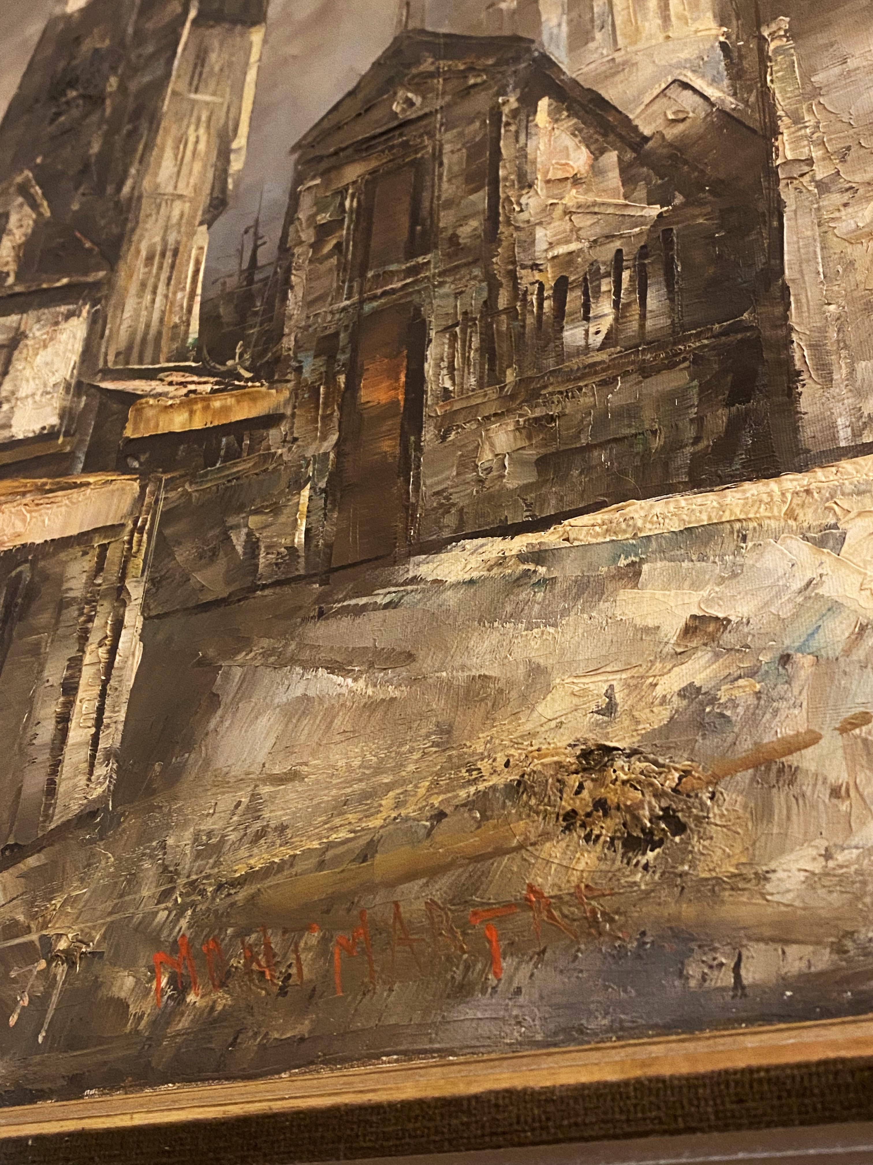 Yamazaki Osamu (Japonais) Paris 1941 Basilique du Sacré-Cœur Huile sur toile en vente 4