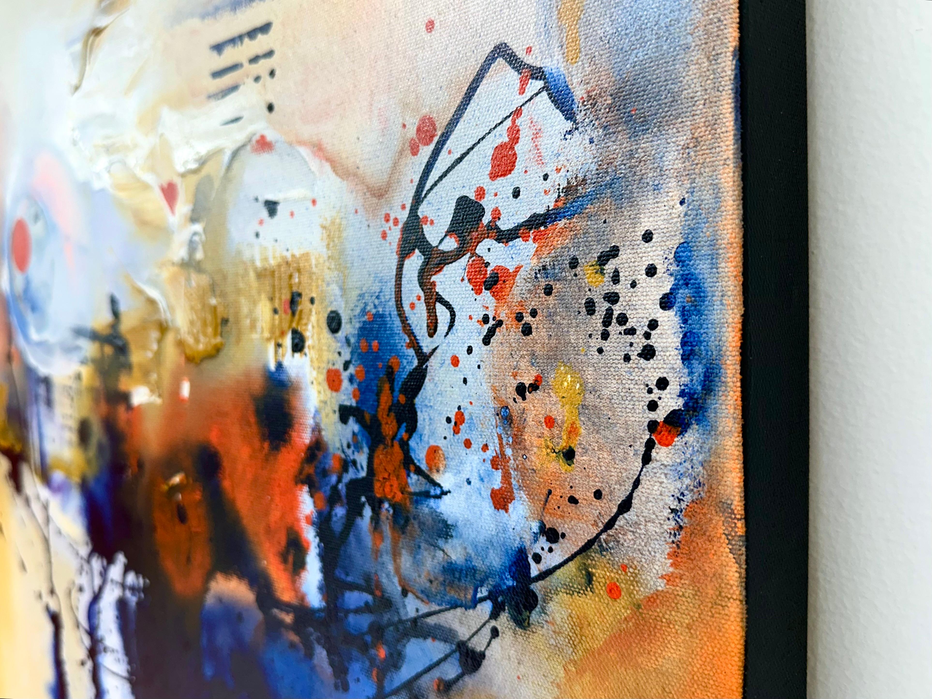 <p>Artist Comments<br>Vibrant splashes of blue, orange, and yellow collide with red and black in this modern abstract painting. The composition reflects artist Yamilet Semple's belief in the soulâ€™s immortality. It serves as a tribute to the