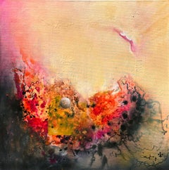 Floreciendo en el cielo, pintura abstracta