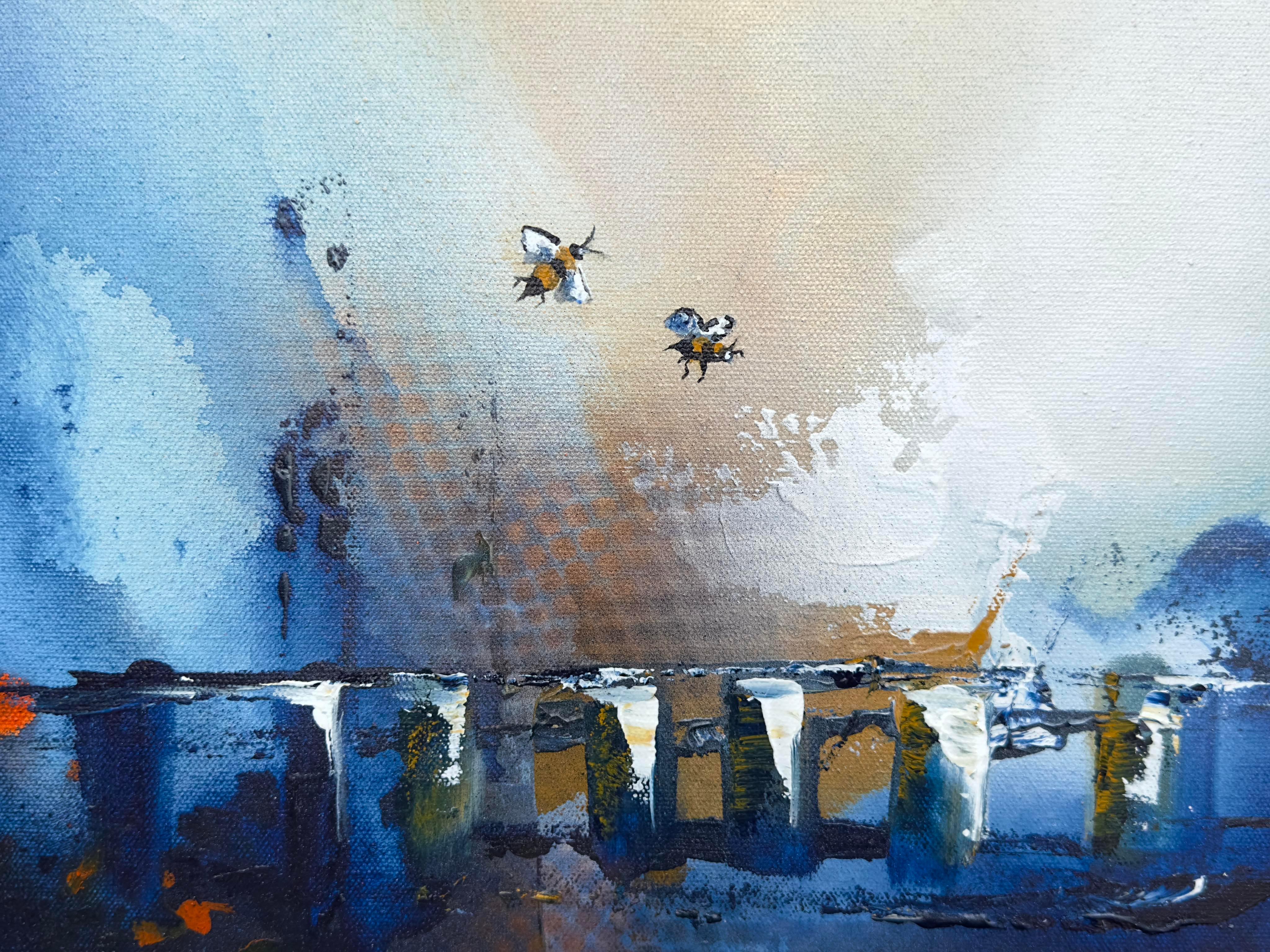Blue Flying, Abstract Painting 1