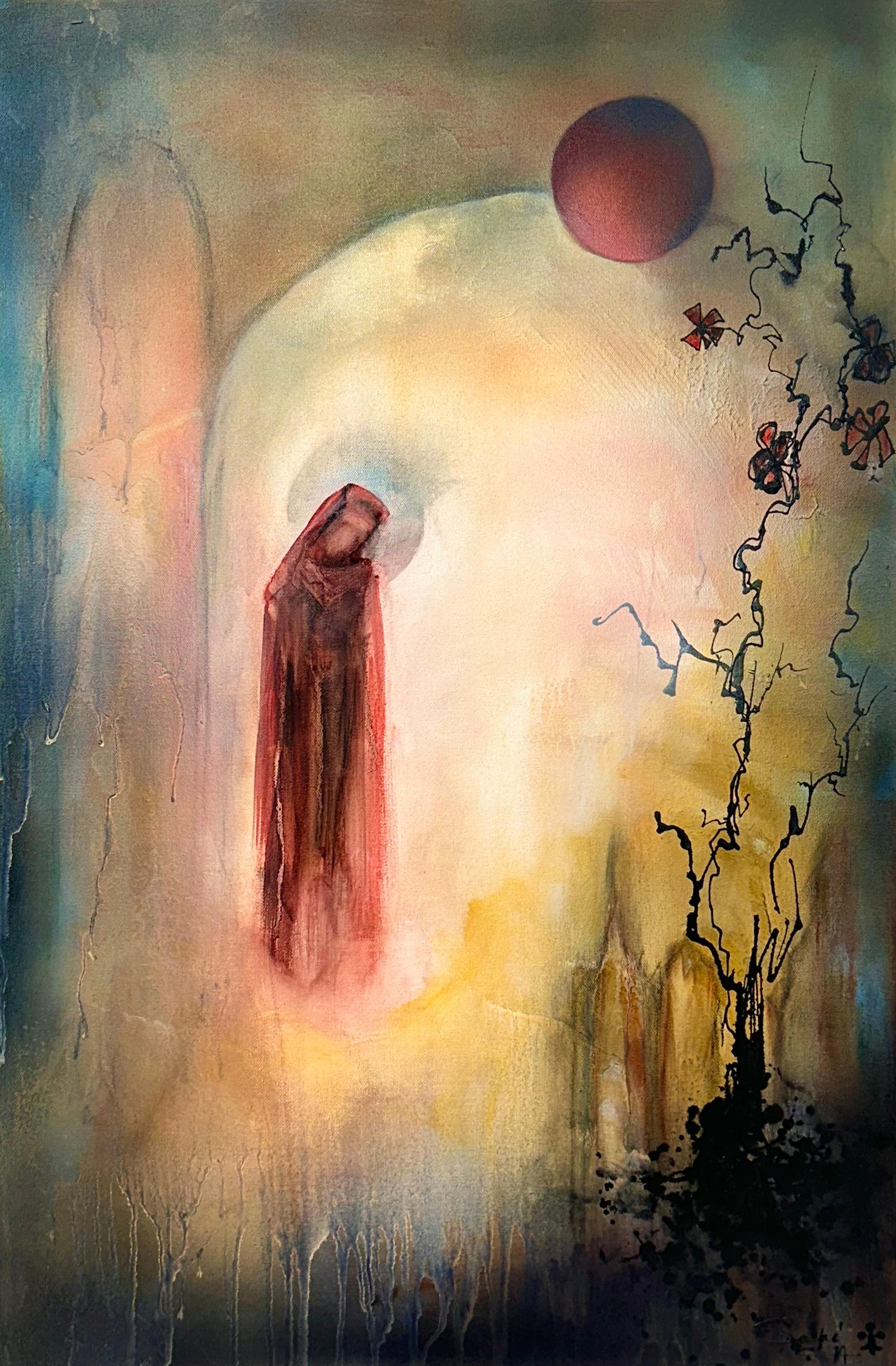 Fille de la lune, peinture originale - Mixed Media Art de Yamilet Sempe