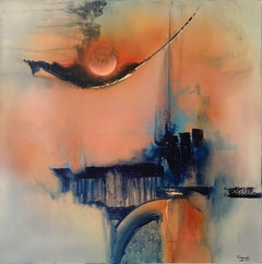 Mysterious Moon, Abstract Painting