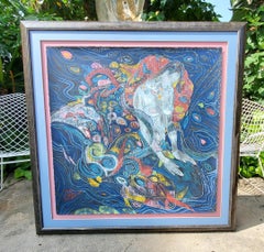 Sérigraphie YAMIN YOUNG signée et numérotée « Birth of A Mermaid » 226/275 encadrée, années 1980