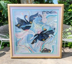 YAMIN YOUNG, sérigraphie signée et numérotée Variation « Quartat » de la gouache encadrée