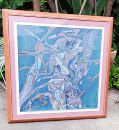 Yamin Young, Serigrafia firmata e numerata "Sirens Song" 275/275 incorniciata anni '80 #2