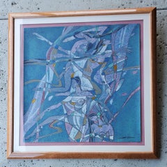 YAMIN YOUNG, sérigraphie signée et numérotée « Sirènes Song » 93/275 encadrée, années 1980