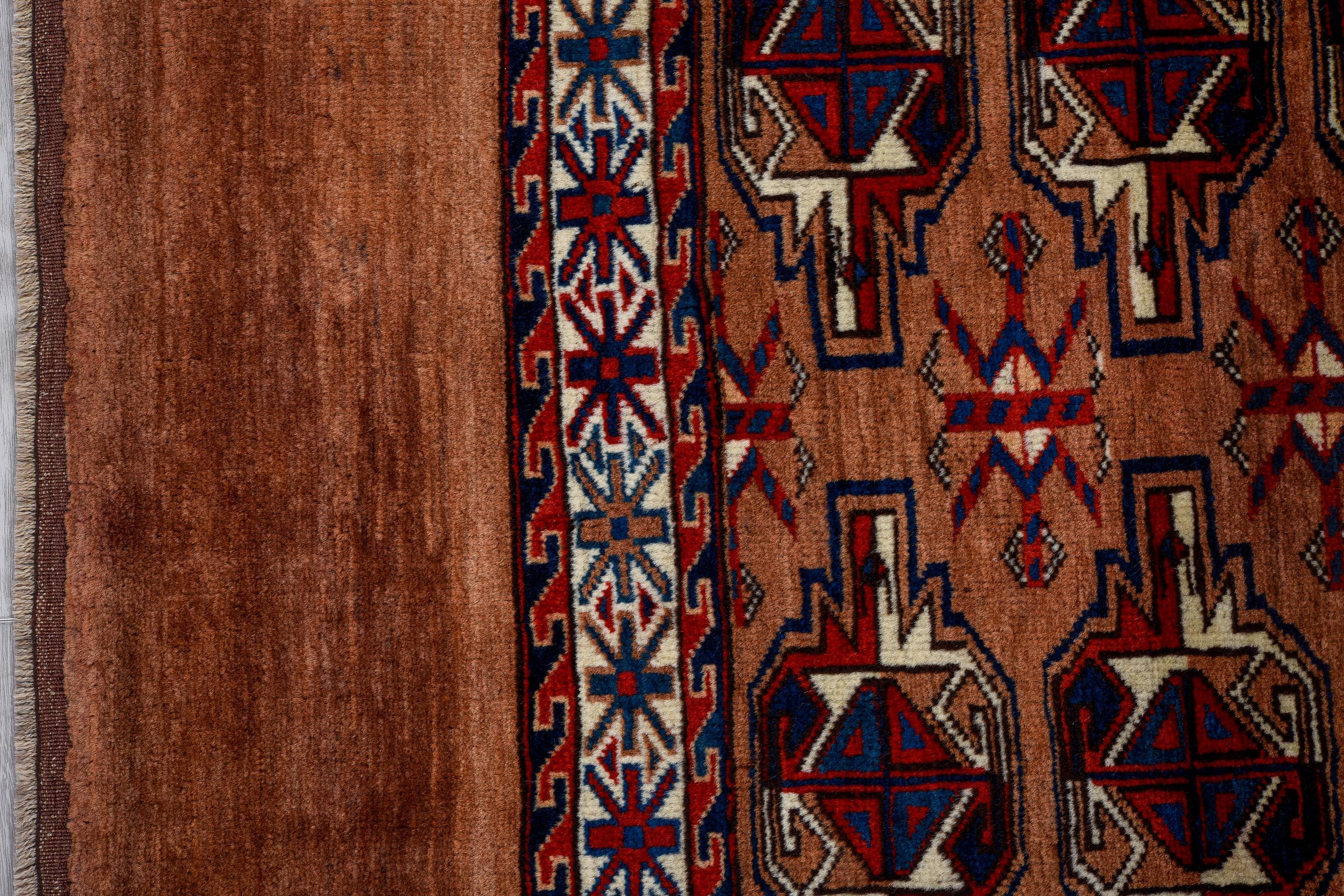 20th Century Yamoud Tribal Rug Highly Unusual For Sale