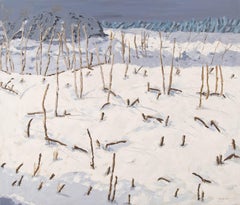 Yan Hu Landscape Original Oil On Canvas "Snow View 3"