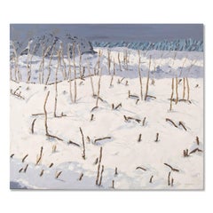 Yan Hu Landscape Original Oil On Canvas "Snow View 3" (Paysage original à l'huile sur toile)