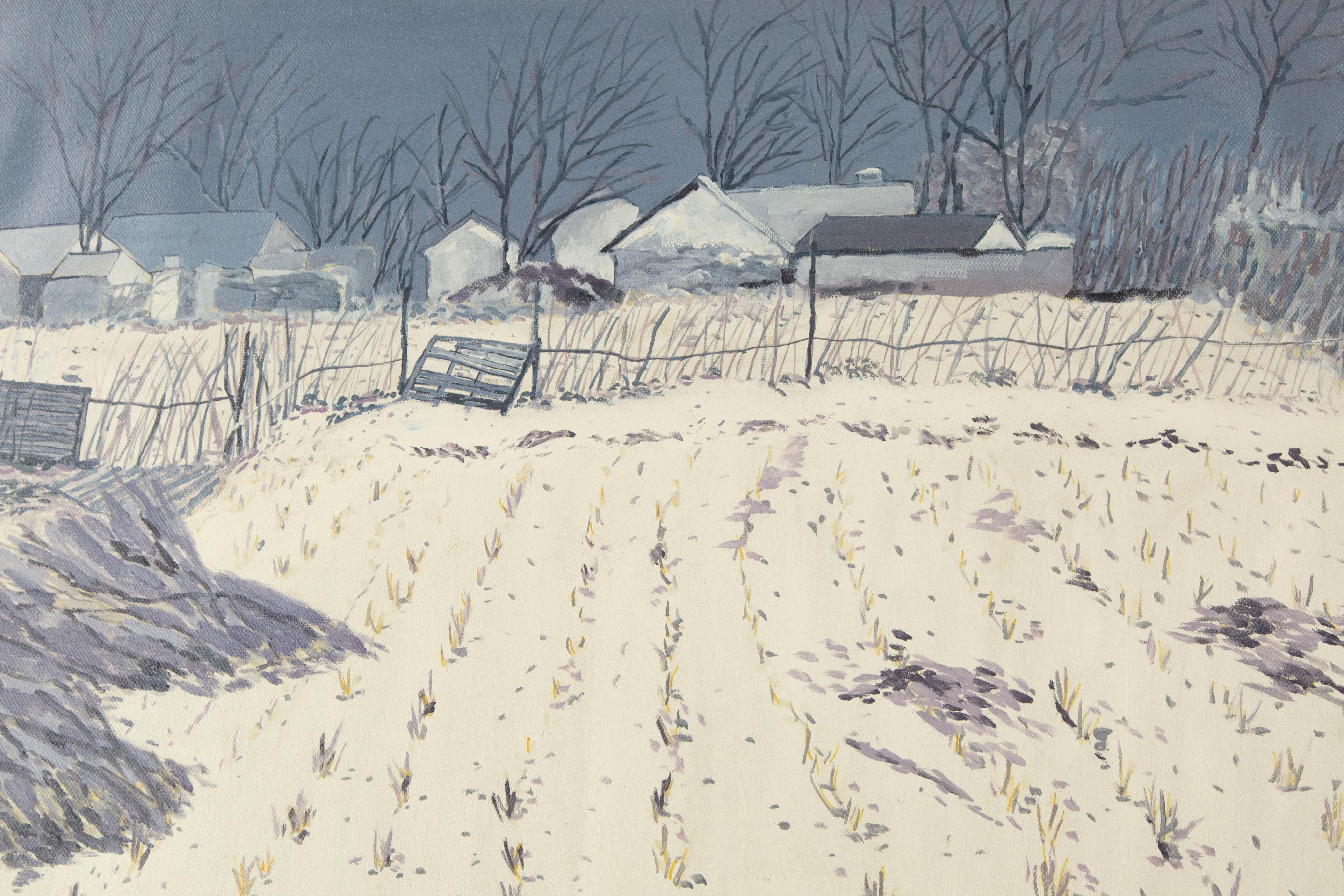 Yan Hu Landschaft, Original, Ölgemälde auf Leinwand, „Schneckenblick II“, Yan Hu im Angebot 3